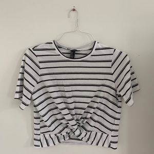 Forever 21 striped knotted tee